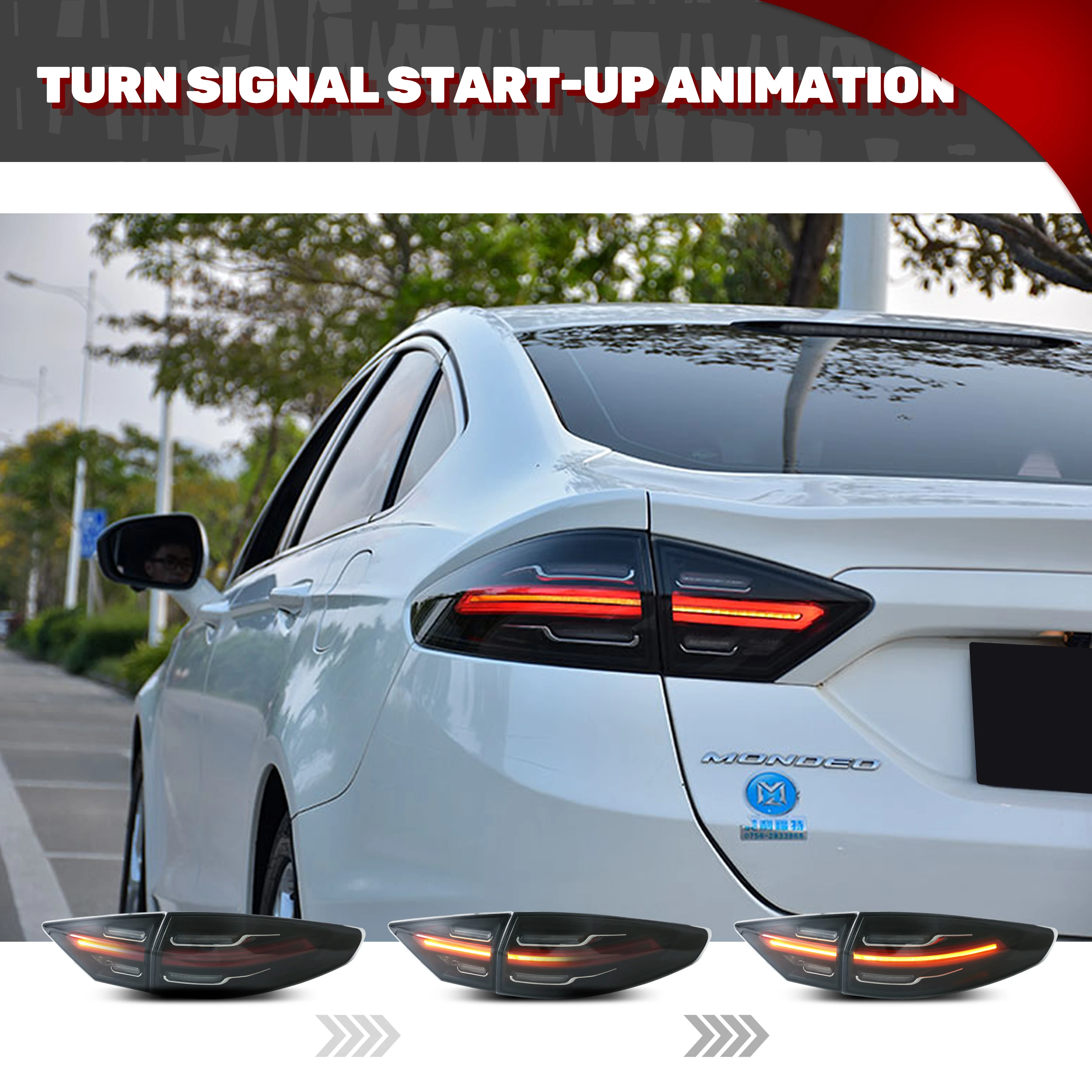 LED Tail Lights for Ford Mondeo MK V Fusion 2013-2020 Start-up Animation Sequential Turn Signal Rear Lamps Assembly