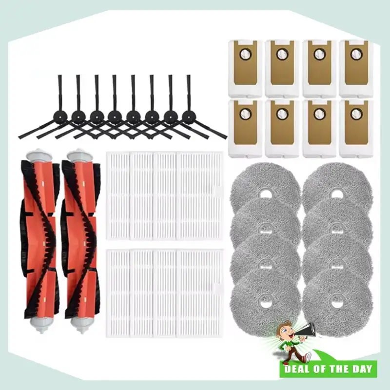 24-часовая доставка, 34 шт. для Uwant U200/U200 Pro/2 Plus/U250, щетка для пылесоса HEPA-фильтр, швабра, тканевый мешок для пыли, запасная часть