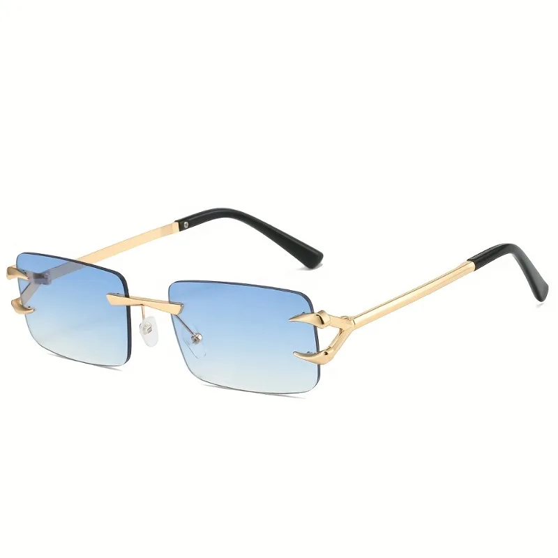 Quadratische, rahmenlose, modische Brille, geeignet für Männer und Frauen, geeignet für die tägliche Freizeit – Detail 5