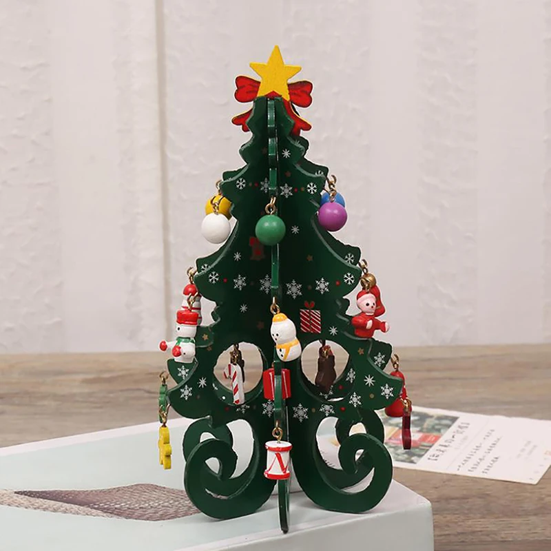 Christmas Tree Children's Handmade DIY Stereo Wooden Christmas Tree Scene Layout