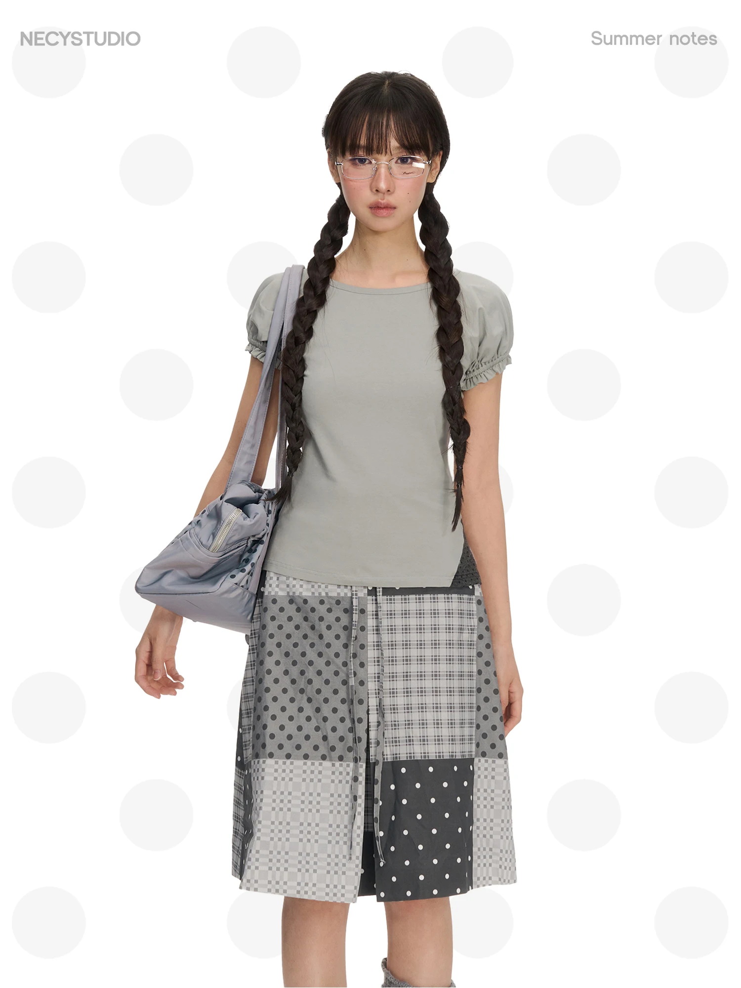 

NECY Оригинальная футболка Bubble Sve Summer Sweet Cool ort Sve Женская лоскутная футболка для похудения из смеси хлопка круглая Ne