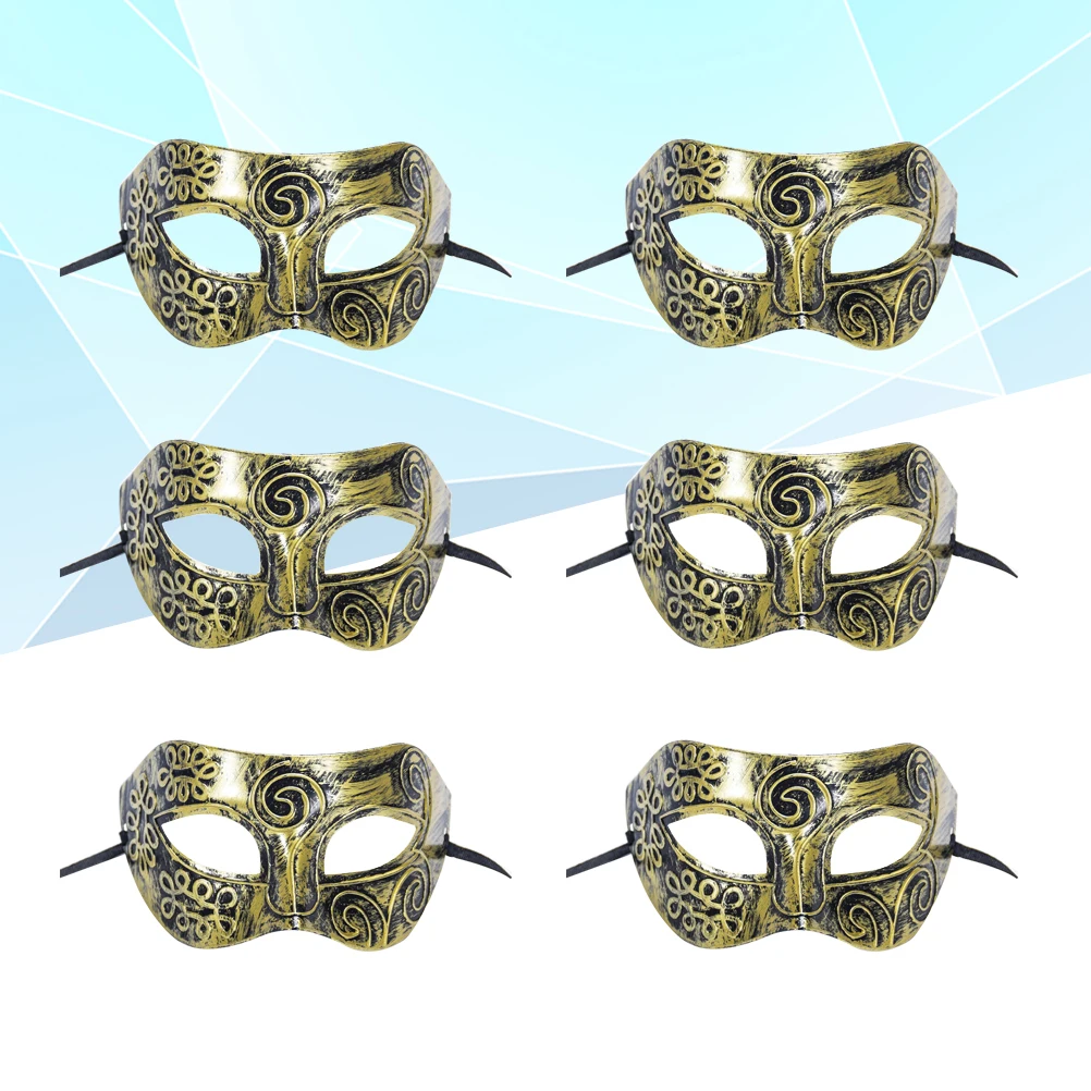 

6pcs Half Face Halloween Party Costume Mask Vintage Masquerade Mask Durable Comfortable Fit For Men Women Flexible Tighten Rope