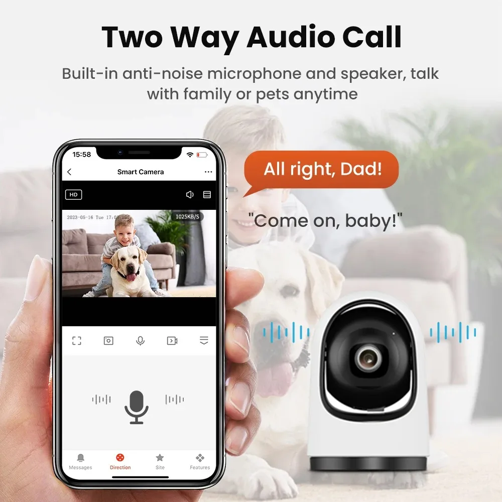 5MP Wifi Mini Tuya Camera Indoor Home Wireless Security Monitoring CCTV Surveillance IP Cameras AI Auto Tracking Baby Monitor