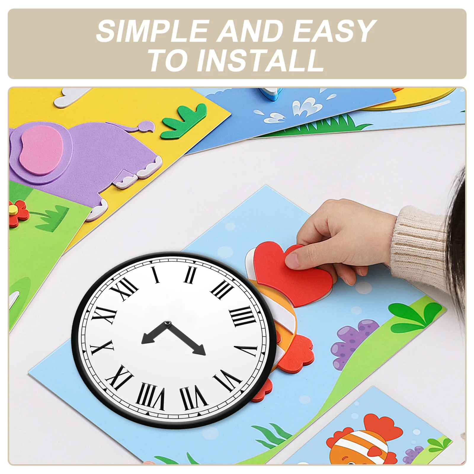 5Pcs DIY Classroom Teaching Clocks Hand Props Plastic Clock Pointer Set for Teaching DIY Time Telling Clock Accessories for Kids