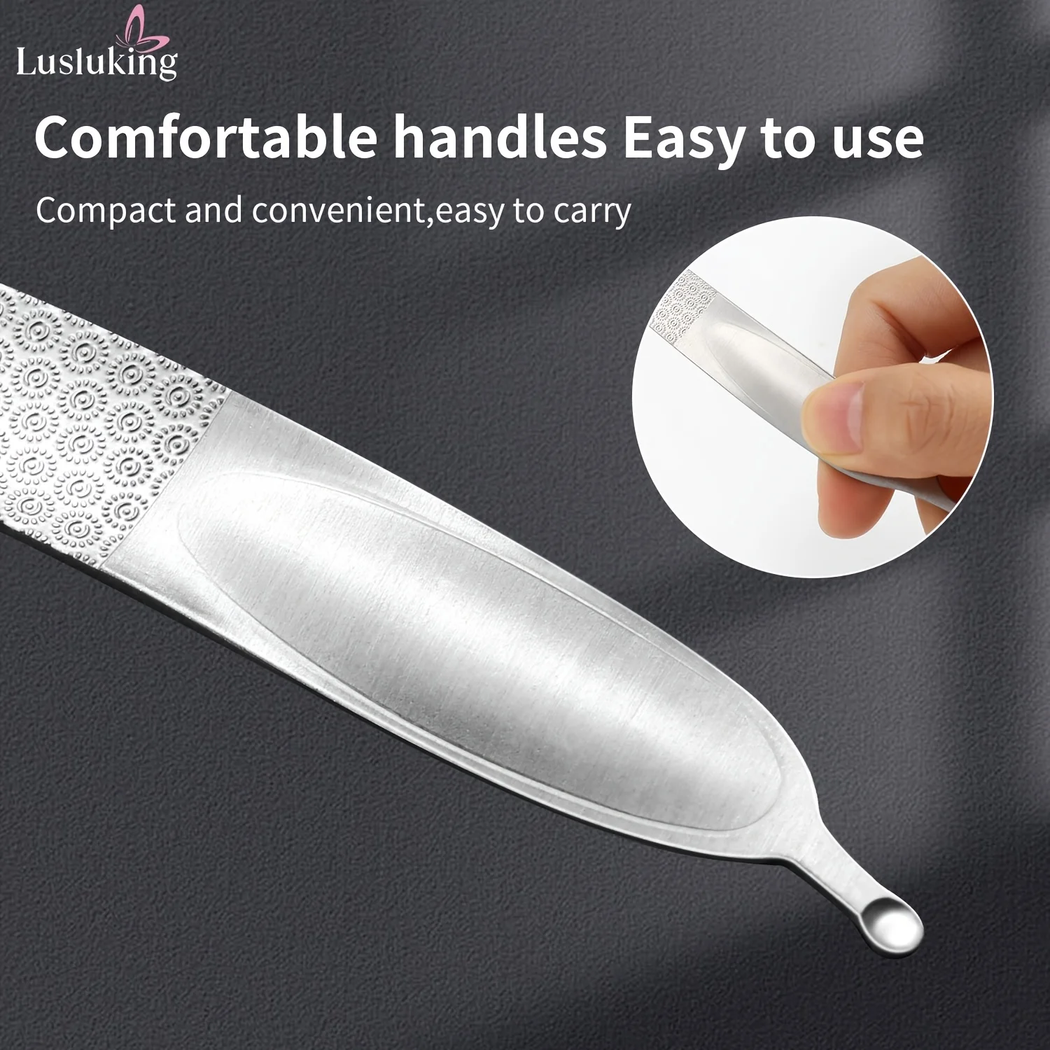 مبرد أظافر من الفولاذ المقاوم للصدأ، أداة مانيكير وباديكير صغيرة على الوجهين للأظافر الناعمة، مثالية للاستخدام المنزلي أو الصالون #2