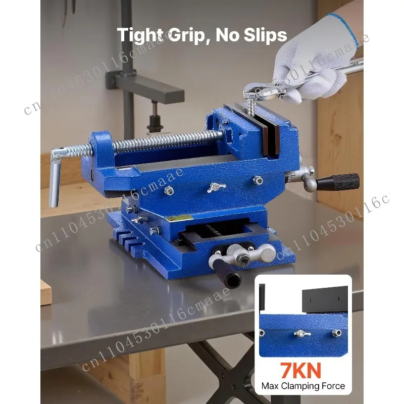 4 Inch Jaw Width Cross Slide Drill Press Vise 2 Way X Y Axis Bench Vise Heavy Duty Cast Iron Work with 3.5 Inch Max Jaw Opening