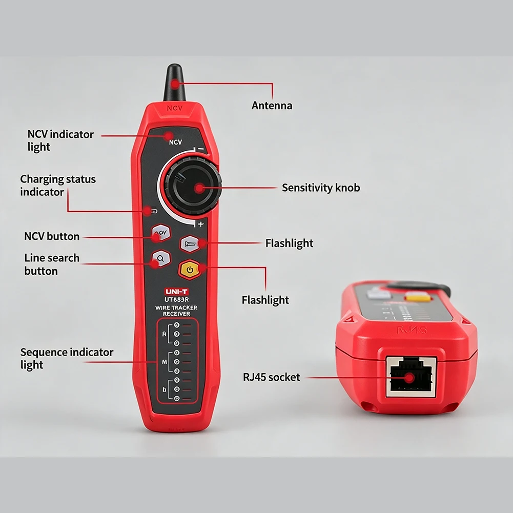 UT685A Network Cable Tester For PoE Detector For TDR Length Meter Wire Tracer For RJ45 For CAT6 LAN Troubleshooting Tool