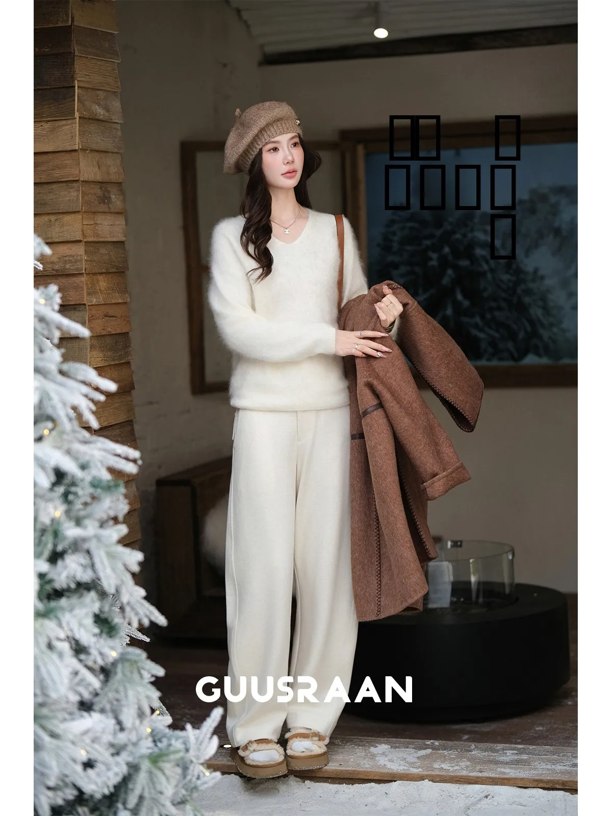 

High Waist Casual Pants Women's Curved Knife Pants Blend of Cotton And Tibetan Camere Leg a Faion for Commuting