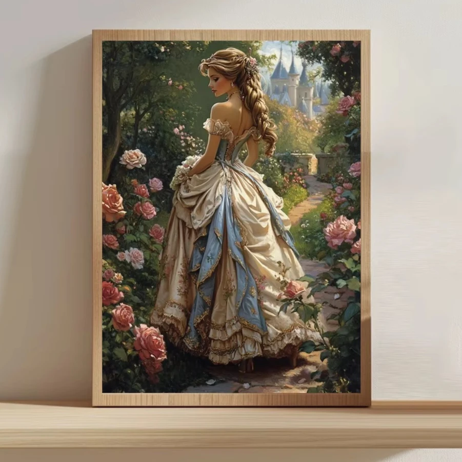 Kağıt Yapboz 500/1000/1200/2000PCS Prenses Bahçe Manzarası DIY Zanaat Hobi Duvar Dekor Hediye Çerçevesiz
