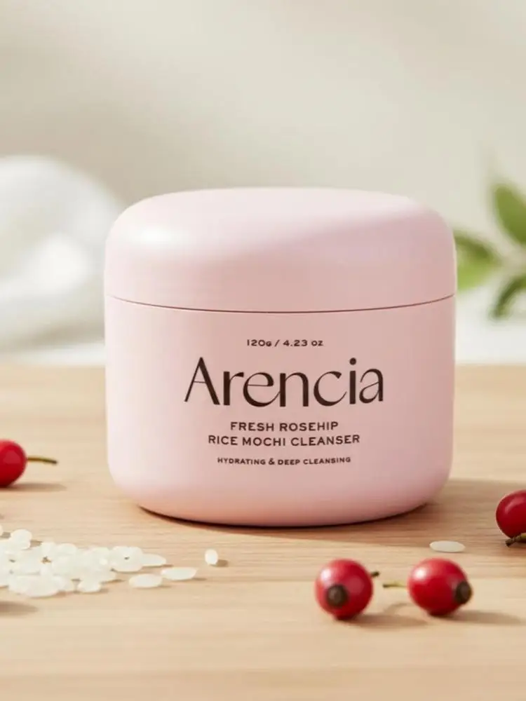 Arencia Fresh Rice Mochi Cleanser 120g Blauwe Hyssop Groene Thee Rozenbottel Kamille Zachte Dieptereiniging Hydraterende Witte Huid