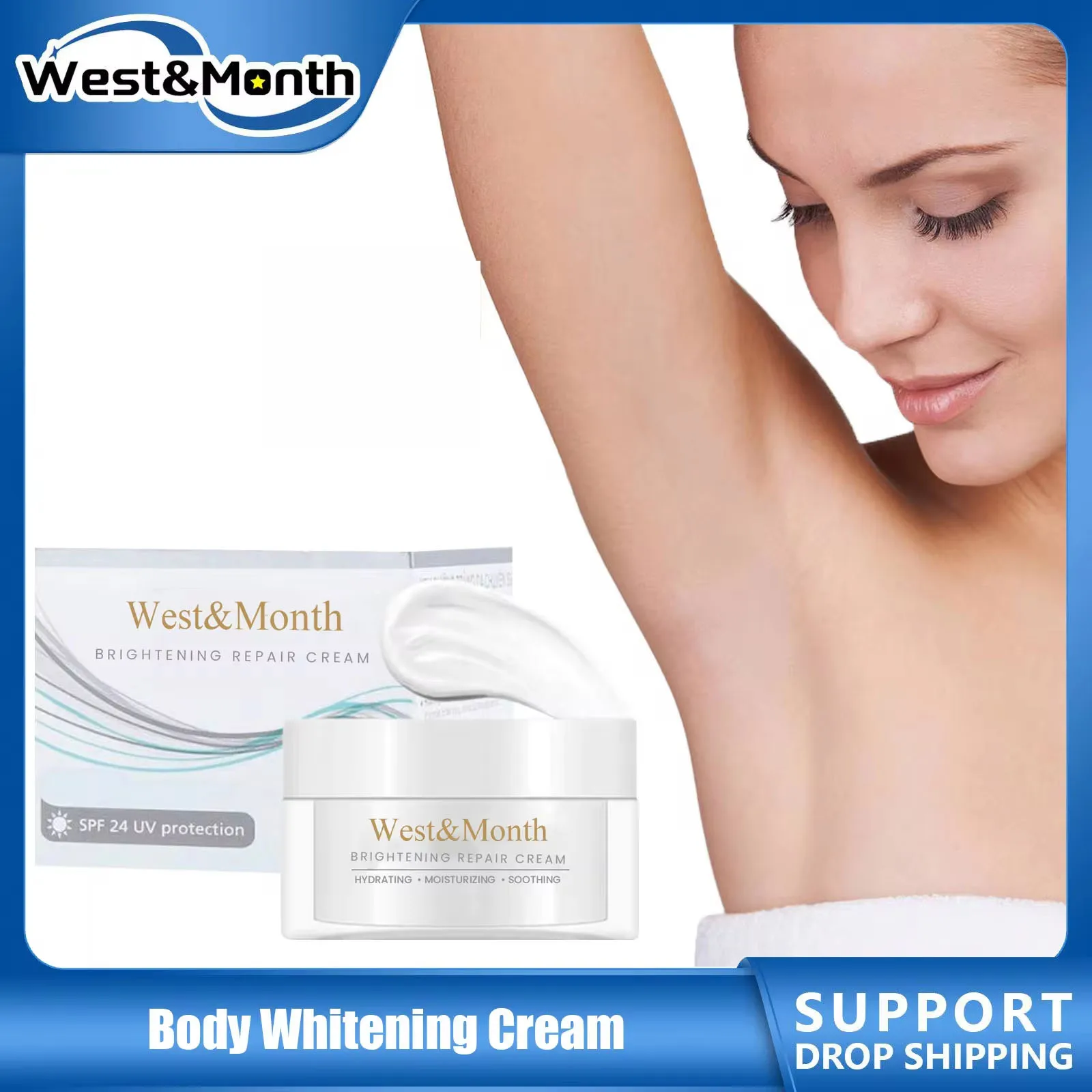 Body Whitening Cream for Dark Skin Lighten Private Parts Armpits Elbow Knee Joint Retinol Bleaching Improve Dullness Care Lotion