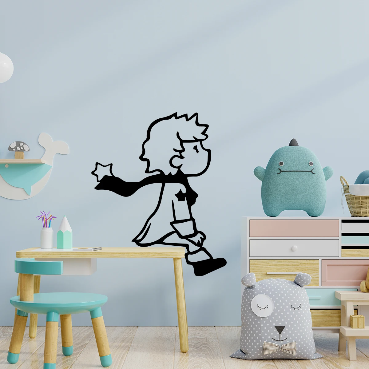 1pc Cartoon Child Wall Art Decal Wall Stickers Pvc Material Background Wall Art Decal  Wall Decal Home Decor Wall Sticker Murals