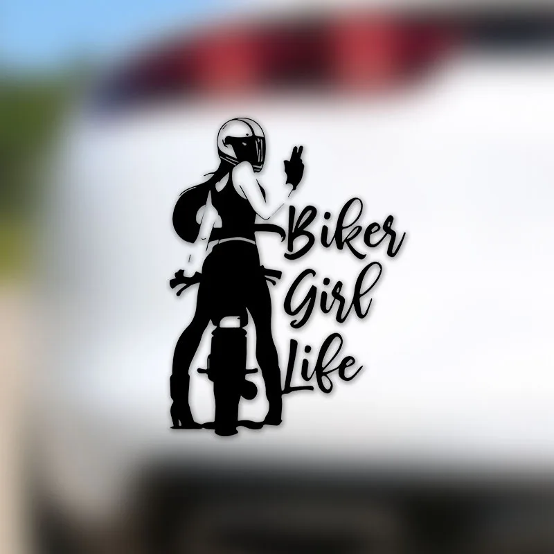 

Biker Girl Life Sticker – Black Silhouette Waterproof Vinyl Decal for Car & Bike