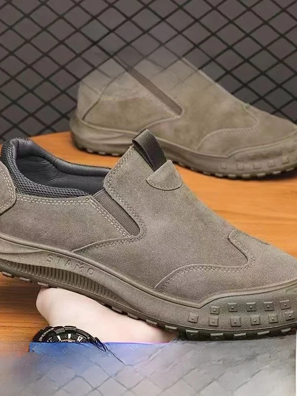 Zapatos de trabajo informs sin cordones para hombre, antideslizantes, resistentes al desgaste, zapatos de conducción para ...