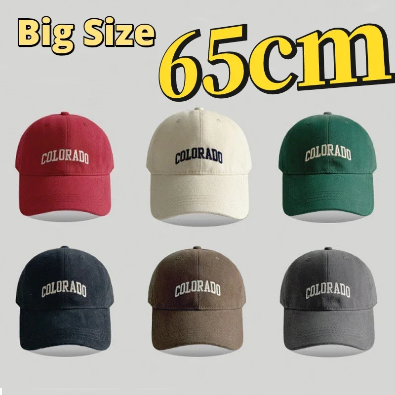 2025 Autumn Plus Size 60-65cm Baseball Caps Man 55-60cm Summer Popular Sport Hats Ladies Soft Cotton Sun Cap Big Head Wholesale