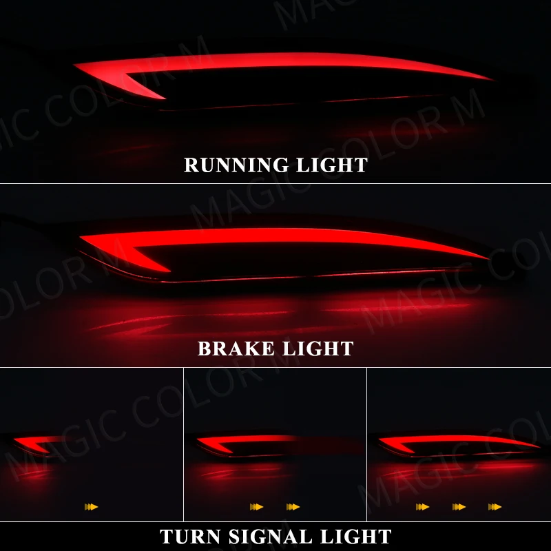 For Hyundai Sonata 8 2010 2011 2012 2013 2014 LED Rear Bumper Reflector Brake Light Turn Signal Fog Lamp 2 Pcs Car Accessories