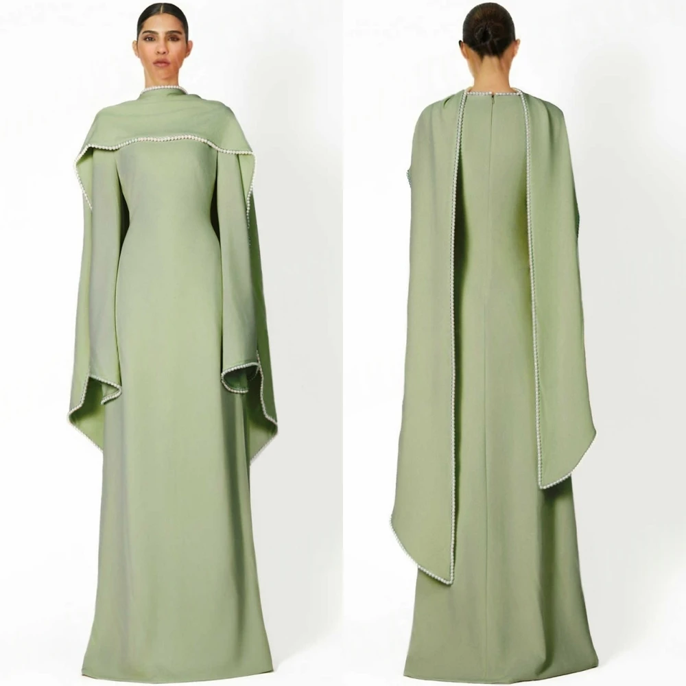 

Customized Fashion High Collar Evening Dress Exquisite Long Sleeves Prom Dresses Temperament Zipper Back Special Occasion Gowns
