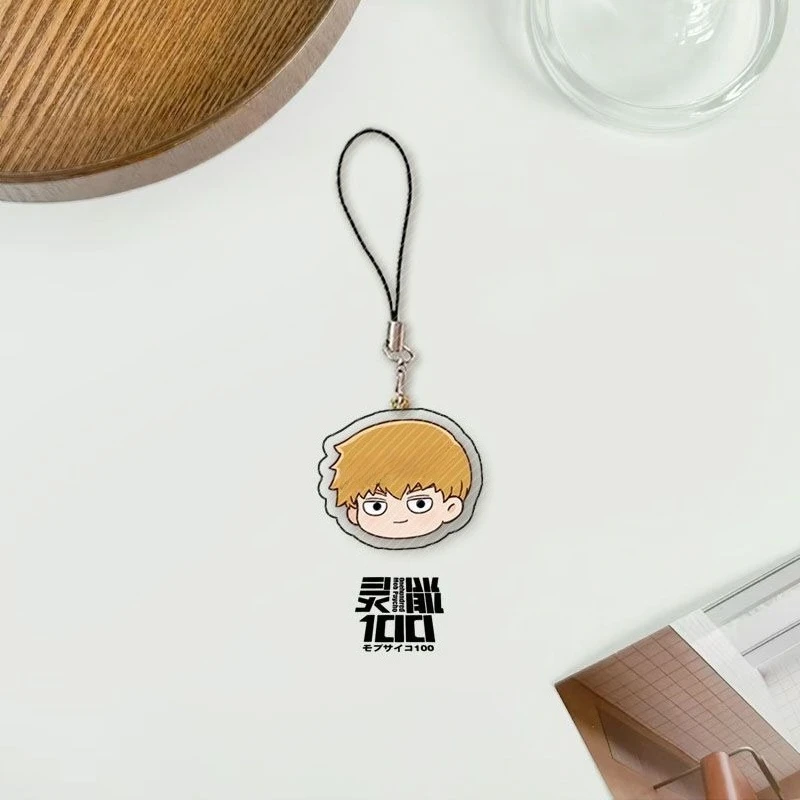 New Mob Psycho 100 Shigeo Kageyama Dimple Exquisite Mobile Phone Lanyard High Color Value Creative Student Schoolbag Pendant view 3