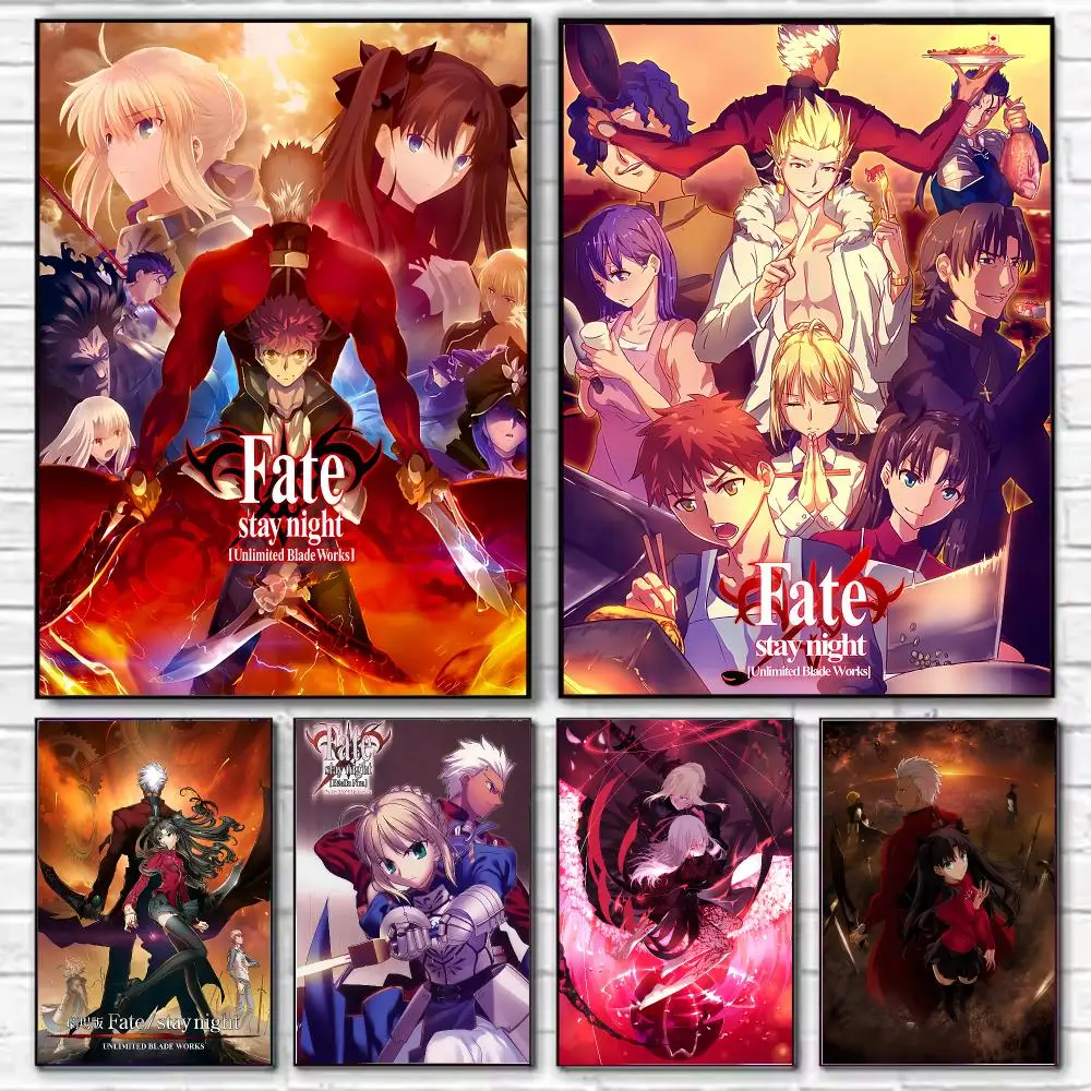Anime Fate Stay Night Poster HD Art Decorative Wall Art Waterproof Home Décor for Living Room Bedroom Café Stylish Gift