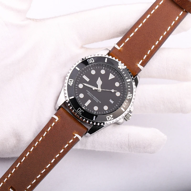 Correa de reloj de cuero genuino, pulsera con hebilla de mariposa, 7 colores, liberación rápida, 18, 20, 22, 24mm