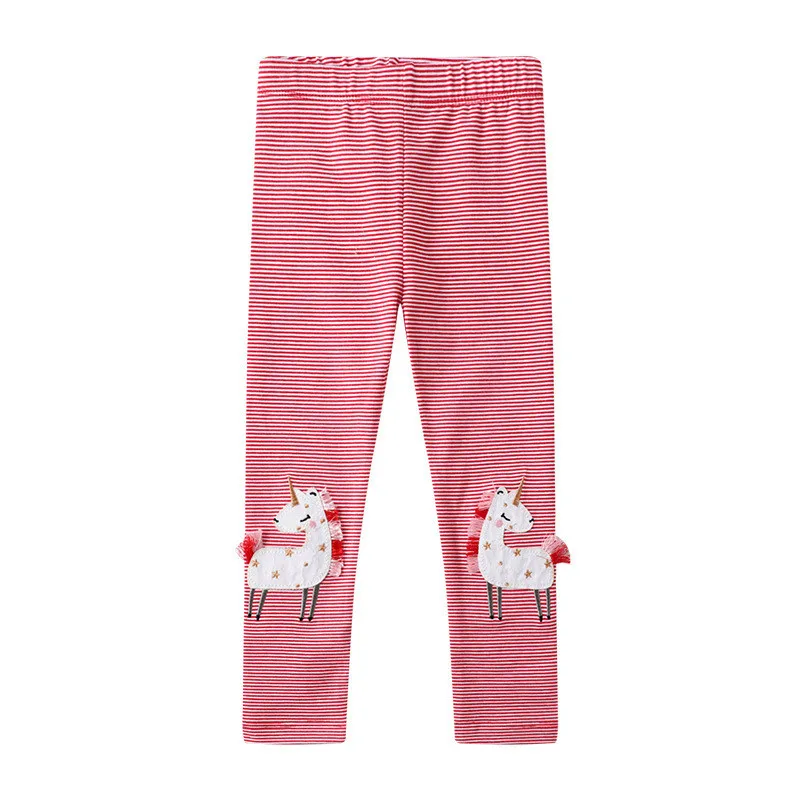 Jumping Meters 2-7T Baby Girls Unicorn Cartoon Pencil Pants Hot Selling Pink Cotton Leggings Pants New Spring Autumn Clothing