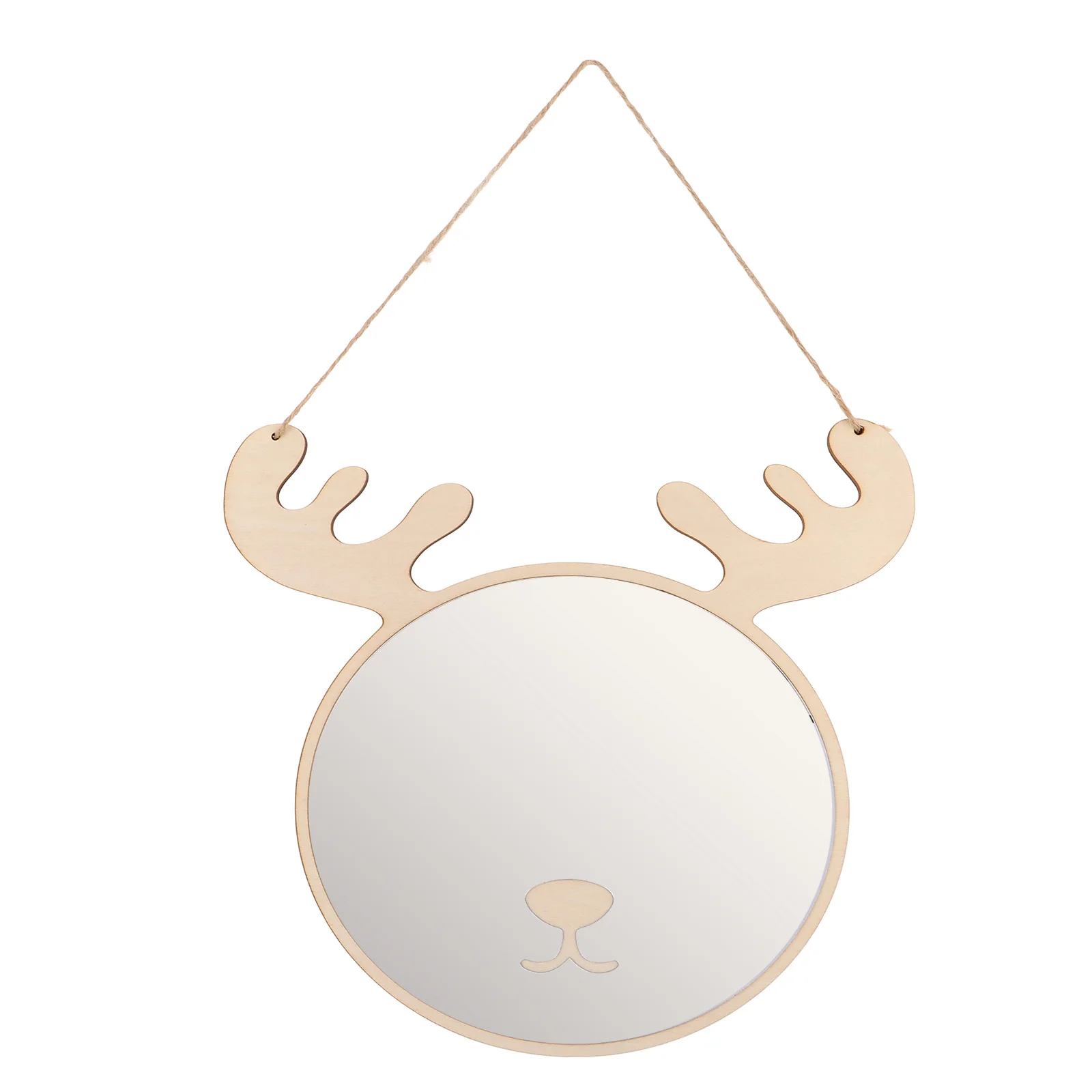 

Cute Nordic Style Wooden Mirror for Room Wall Decor Small Hanging Mirror Home Accessory Bedroom Decoration