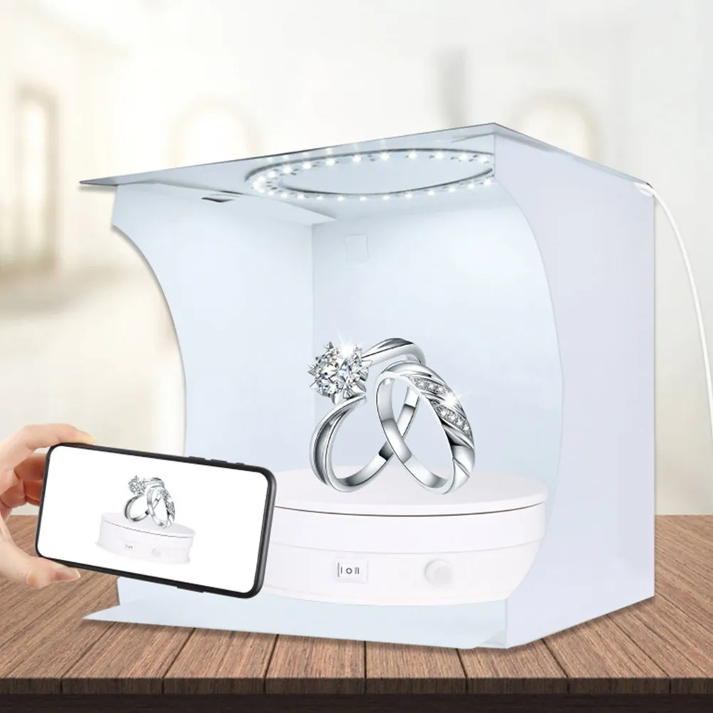 Electric Motorized Rotating Jewelry Display Stand Turntable Degree Photography Show Case for Watches