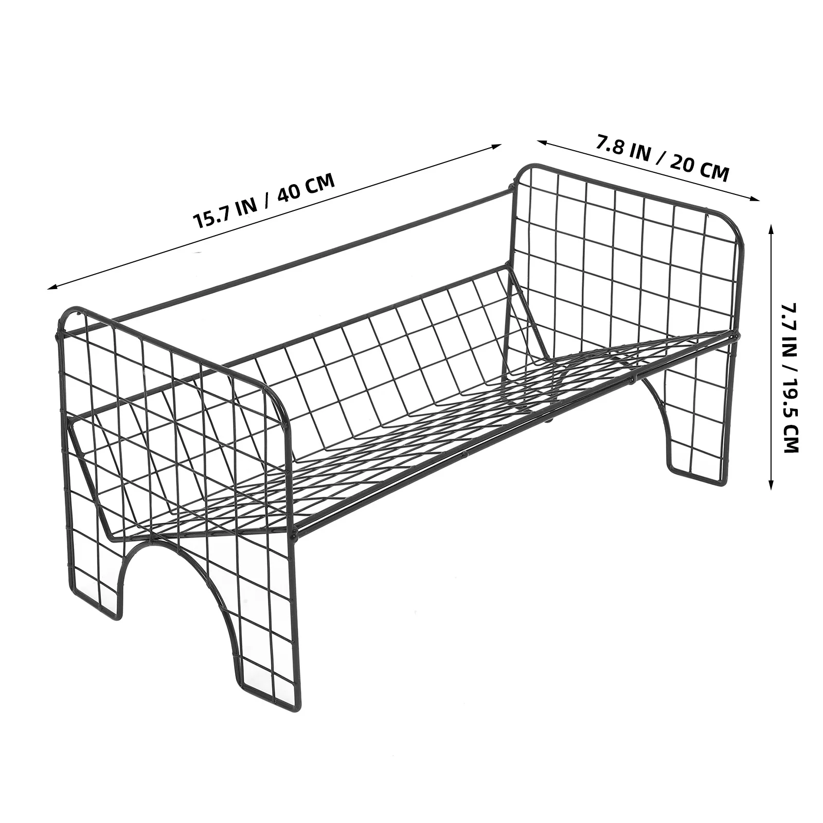 رف كتب حديدي لسطح المكتب، تصميم قديم مدمج، هيكل ثابت، حامل كتب متعدد الوظائف، منظم سجل المجلات، رف تخزين #4