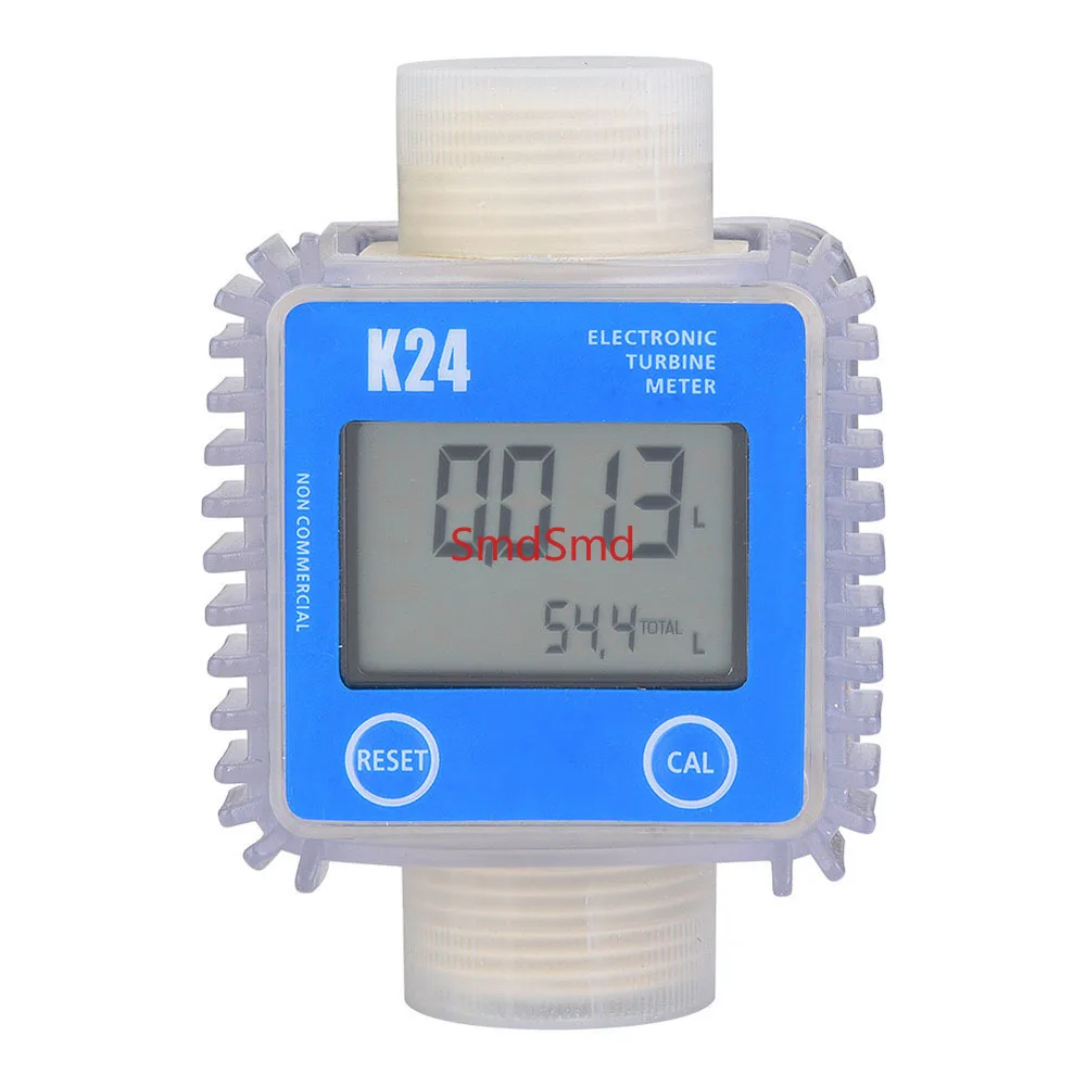 K24 Digital Diesel Oil Fuel Meter Gauge Turbine Meter  Water Sea Liquid turbo LCD Flow Meter Measuring Tool