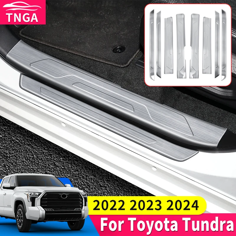 for 2022 2023 2024 Toyota Tundra Stainless Steel Threshold Protective Cover Interior Upgraded Accessories Tuning