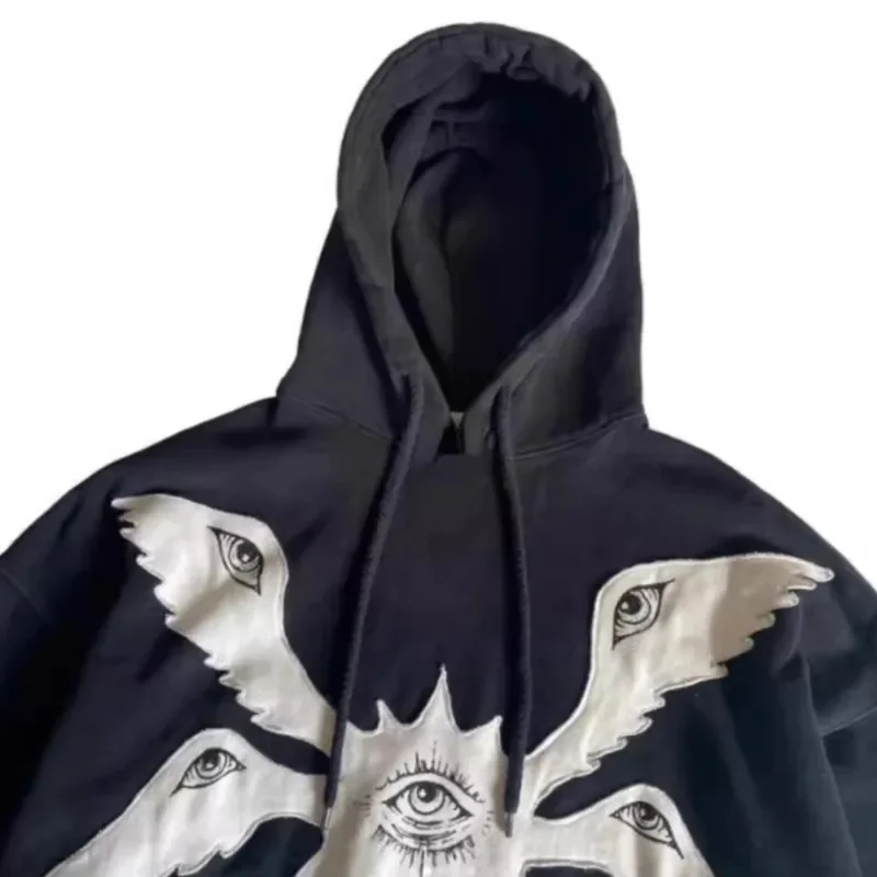 Gothic Angel Eye Hoodie Y 2K Punk 2024 Donkere Katoenen Hoodie Mannen Oost Religieuze Etniciteit Vrouwen Herfst Winter Losse Hoodie Nieuwe Top