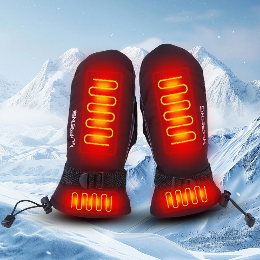 Guantes calefactores eléctricos, 3 velocidades, temperatura, carga USB, guantes calentadores de manos a prueba de frío para acampar al aire libre, esquí, patinaje S/L