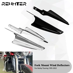 Motorcycle Front Fork Mount Windscreen Deflectors Fairing Windshield For Harley Touring CVO Street Electra Glide Road King 95-23