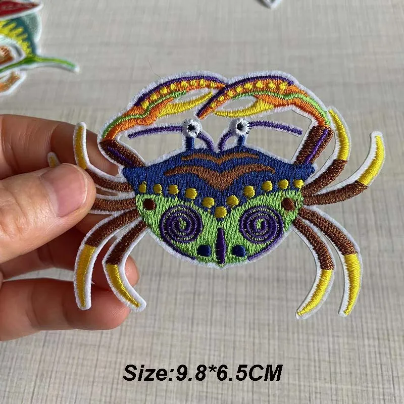 Cartoon Underwater World Animals,Cute Iron On Patch Embroidery Applique Fusible Patches,Heat Transfer Stickers For Clothing Kids