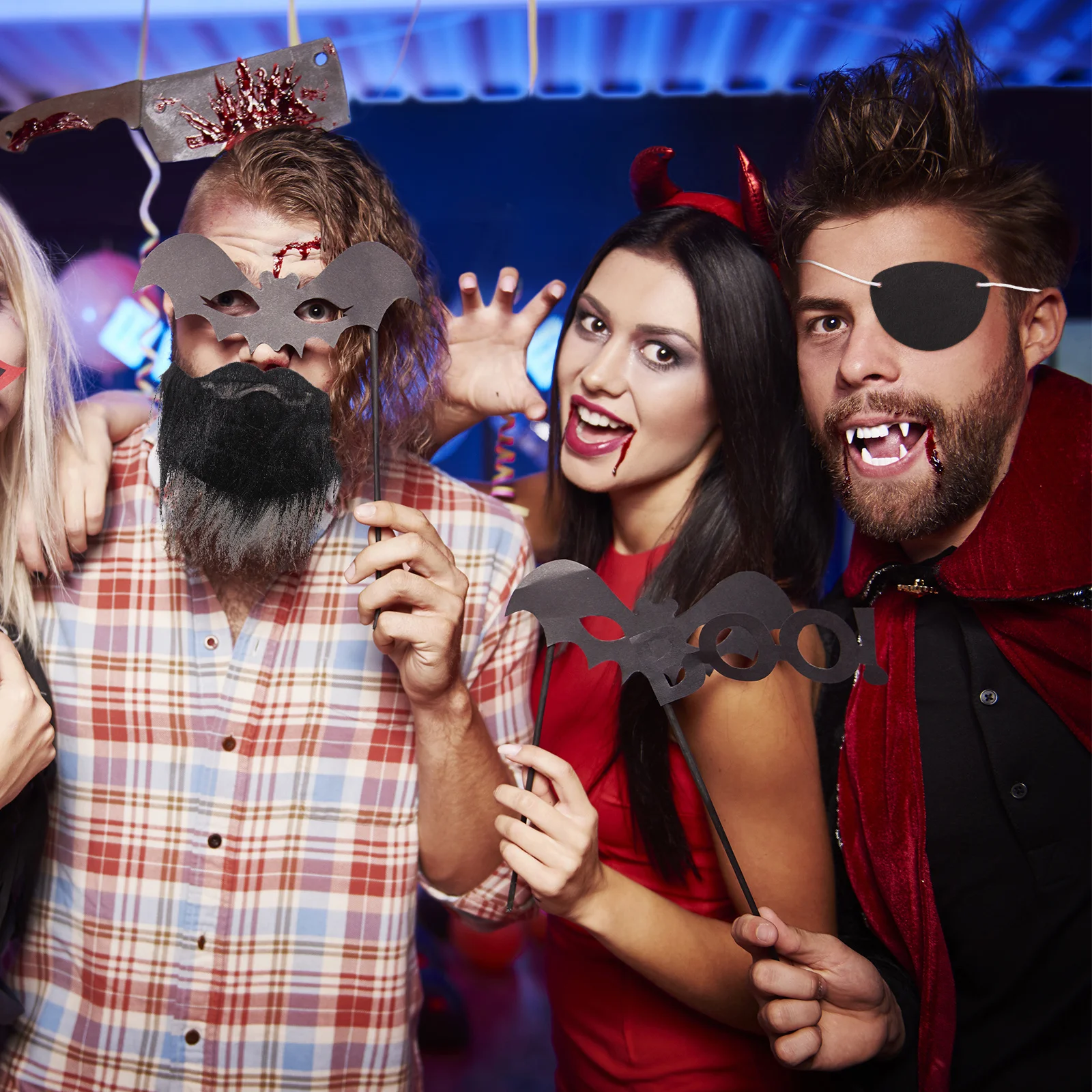 3 قطع من شهم اللحية المزيفة، شارب مريح صديق للبشرة لحفلات الهالوين التنكرية، مرحلة الأداء #5