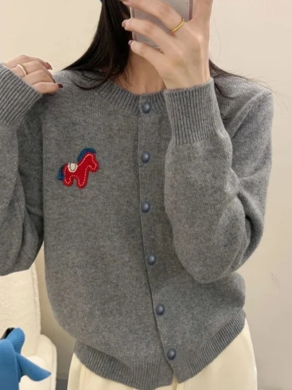 Vermelho ano novo longo sve malha aberta cardigan bordado thiened inverno outerwear feminino preguiçoso high-end sentimento topo