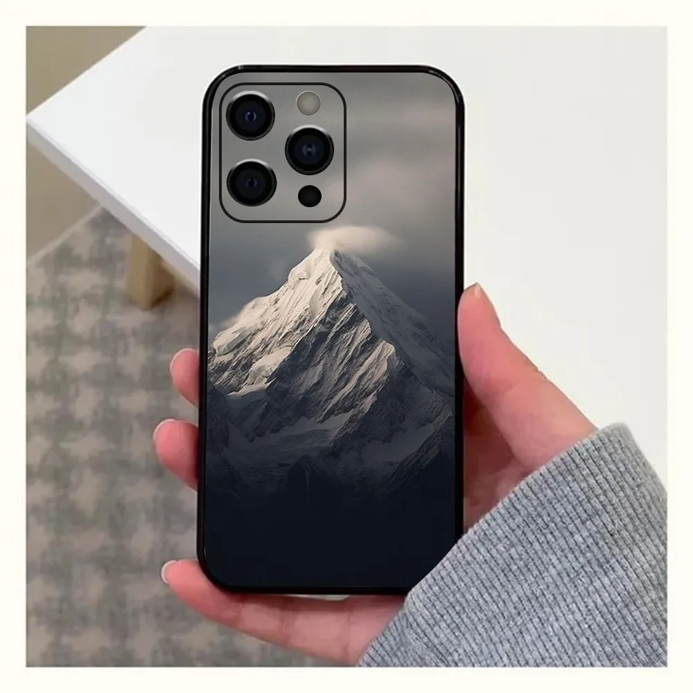 Everest mountain world first Phone Case For Apple iPhone 15,14,13,12,11,Pro,X,XS,Max,XR,Plus,Mini Soft Black Cover
