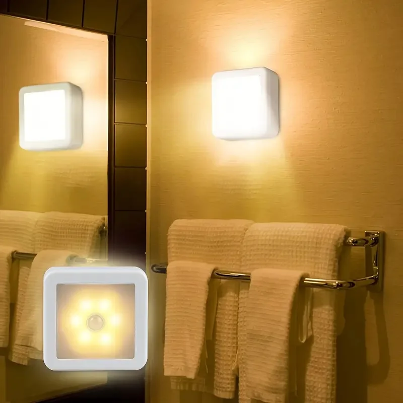 Bewegingsgestuurde menselijk lichaamssensor LED-nachtlampje Slimme batterij-aangedreven WC-bedlamp voor kamer Hal Pathway Home Light