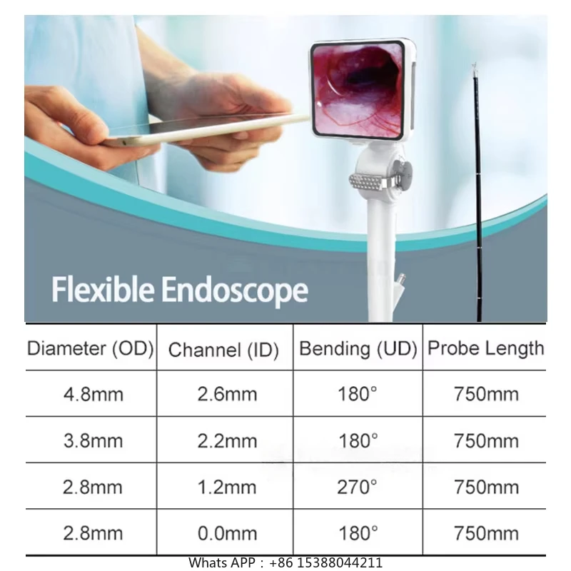 Adjustable Hd Flexible Video Laryngoscop Reusable Flexible Video Ureteroscope Hospital Flexible Fiber Optic Laryngoscope