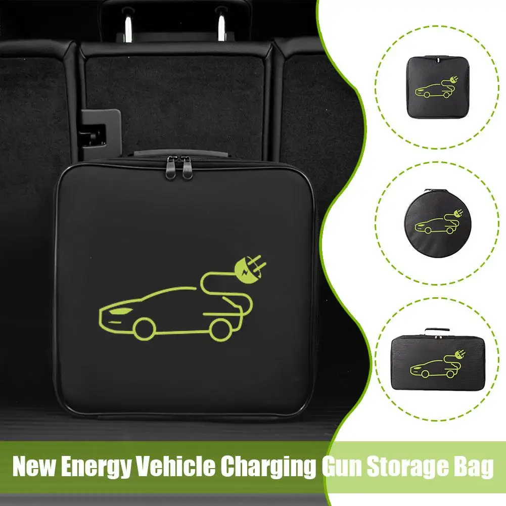 Electric Car Charger Storage Tote Bag Portable Waterproof Car Line Retardant Storage Bag Flame Hose Charging Shock-absorbin D1M0