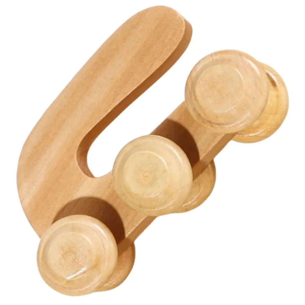 

U-shaped Massager Hand Muscles Massage Wooden Massage Roller Tissue Roller for Home Office Travel Pain Relief Therapy