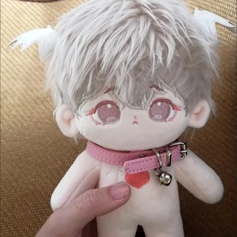 20cm Anime Attributes Succubus Brother Mobie Cotton Doll Cute Pink Little Demon Nude Plush Doll With Skeleton Dress-Up Toy Gift