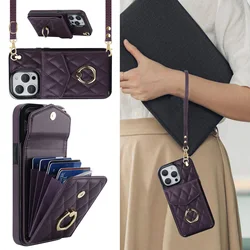 Wallet Case for iPhone 13 14 15 Pro Max RFID Blocking, Purse Flip Card Pouch Cover Crossbody Bag with Handstrap Shoulder Strap