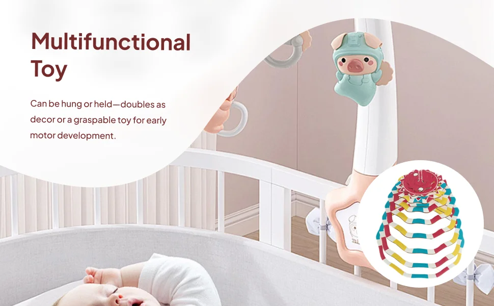 Campanello per lettino sospeso per neonato in bianco e nero mobile per culla per neonati