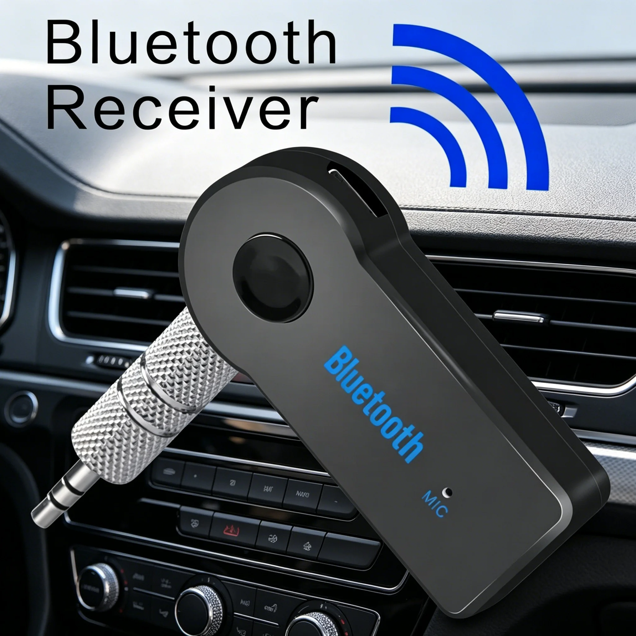 Bluetooth 5.0 Wireless Audio Receiver 3.5mm AUX Car Adapter Hands-Free Call Stereo Music Converter Wireless Audio Adapter in Car
