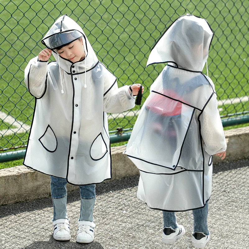 Childrens raincoats Boys and girls kindergarten baby waterproof ponchos with schoolbags children students hiking raincoats.