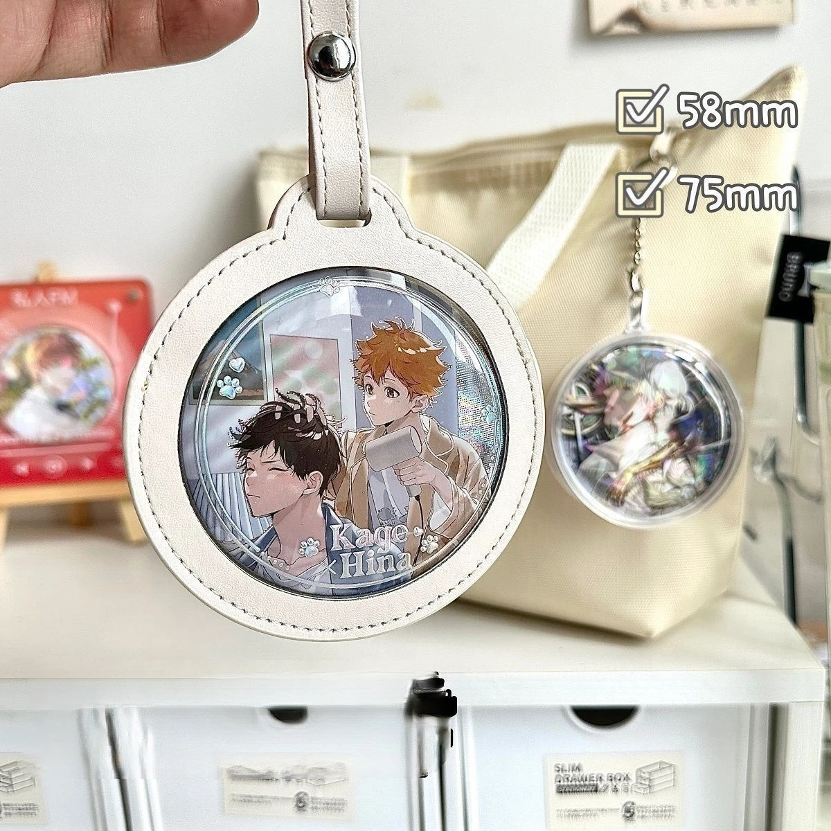 Badge Bag Kpop Anime Characters Transparent Window Round Badge Protector Fans Supplies Waterproof Badge Display Bag Gift