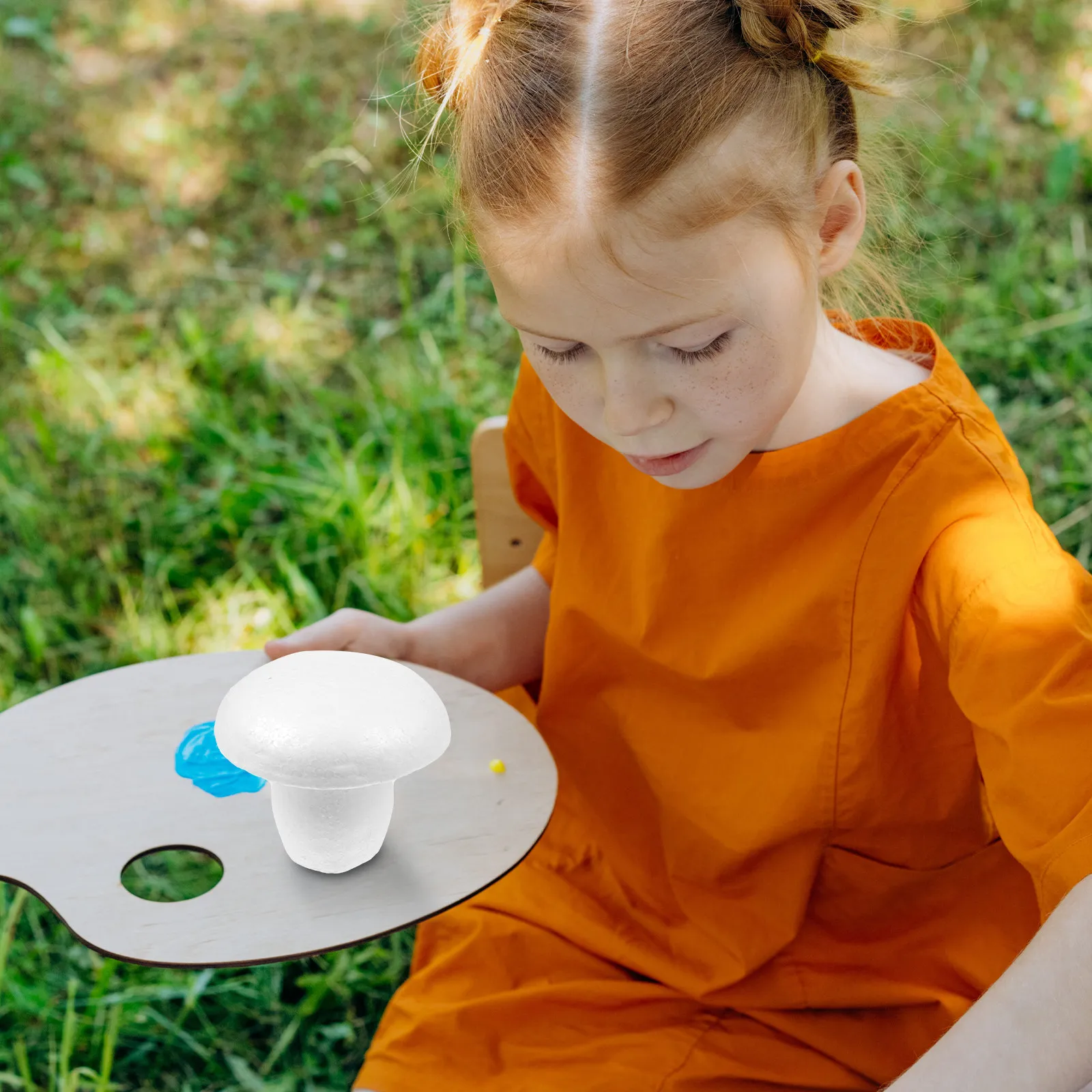 5Pcs White Foam Mushroom Craft Models DIY Painting Kit for Kids Adults School Projects Party Decor Handmade Ornaments Stress