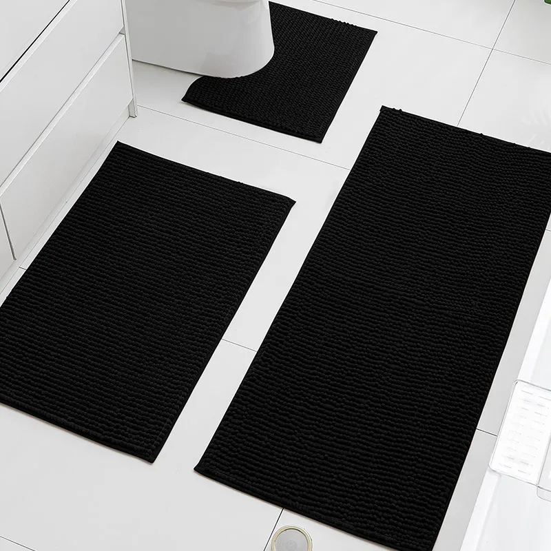 

3-piece bathroom mat set, absorbent suit with toilet lid, shower bathroom floor absorbent three-piece set