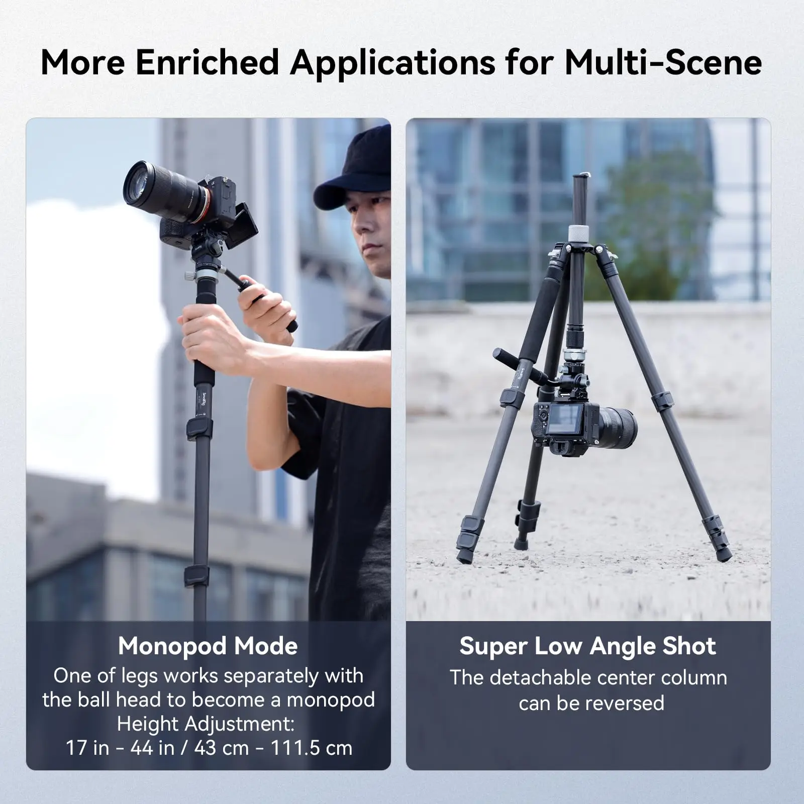 SmallRig Travel Video Tripod Kit Lightweight Tripods with 360° Video Head for Arca-Swiss Quick Release Plate Load up to 4kg 4221